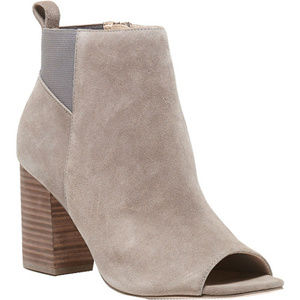 NWB Sole Society Vista Suede Peep Toe Bootie
